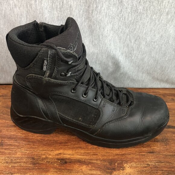 Danner Men Size 12 Black Leather‎ Gore Tex Biker Combat Work Boots 8” Side Zip - Picture 5 of 11